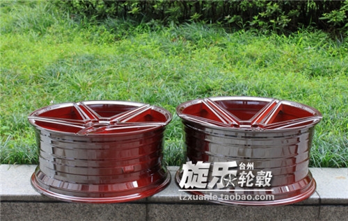 18寸19寸合金紅 彩色電鍍定制 EZ5 V5款 沃森 前后配炫彩輪轂