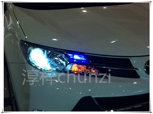 13款新RAV4大燈改裝LED淚眼 Q5雙光透鏡 加裝金世萊氙氣燈全套