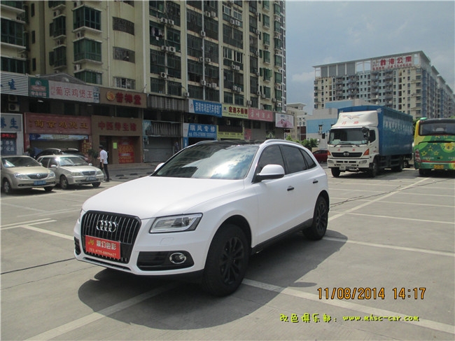 奧迪Q5改色貼膜比利時麥可貼亞光白走起