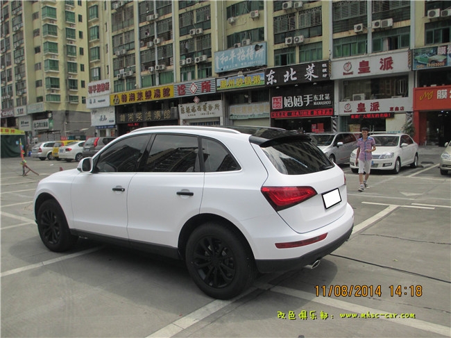 奧迪Q5改色貼膜比利時麥可貼亞光白走起