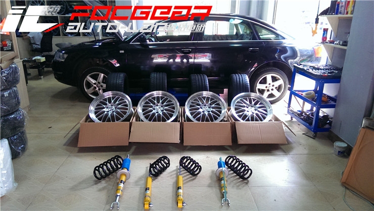 奧迪A6改裝美國ACE 19寸拋邊輪轂+米其林PSS輪胎+BILSTEIN B12避震 --長沙匯格車研專業(yè)奧迪改裝