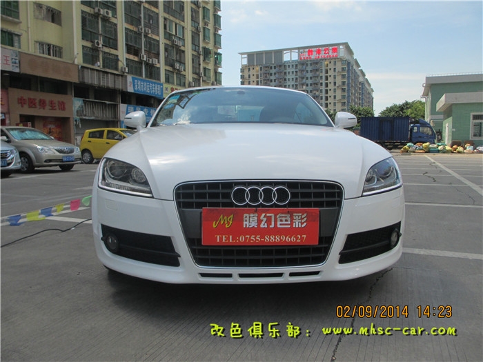奧迪TT改色貼膜車身改顏色深圳膜幻色彩專業(yè)汽車改色貼膜出品