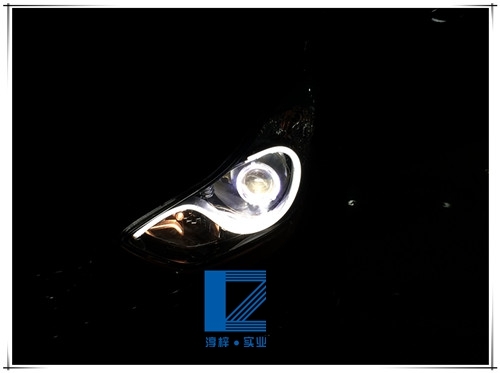 朗动改装海拉3双光透镜 欧司朗D3S灯泡 法雷奥安定器 LED宝马天使眼