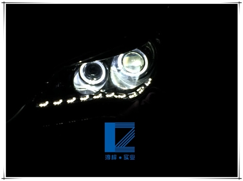 榮威350大燈改裝4個(gè)雙光透鏡  4個(gè)寶馬天使眼 LED日行燈
