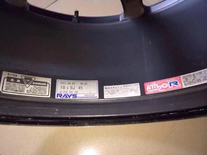 日本 RAYS VR G2 鍛造18 寸,現(xiàn)貨