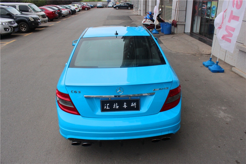 長沙奔馳改色貼膜 長沙奔馳C63車身改色貼膜