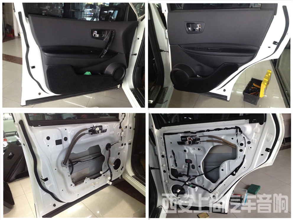 陜西西安上尚汽車音響-尼桑逍客升級(jí)意大利赫茲音響