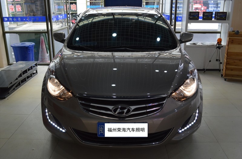 福建福州改燈、車燈升級透鏡惡魔眼光導(dǎo)改裝、現(xiàn)代朗動大燈升級