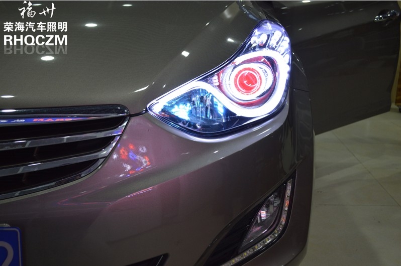 福建福州改燈、車燈升級透鏡惡魔眼光導(dǎo)改裝、現(xiàn)代朗動大燈升級