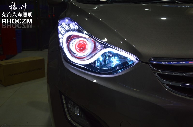 福建福州改燈、車燈升級透鏡惡魔眼光導(dǎo)改裝、現(xiàn)代朗動大燈升級