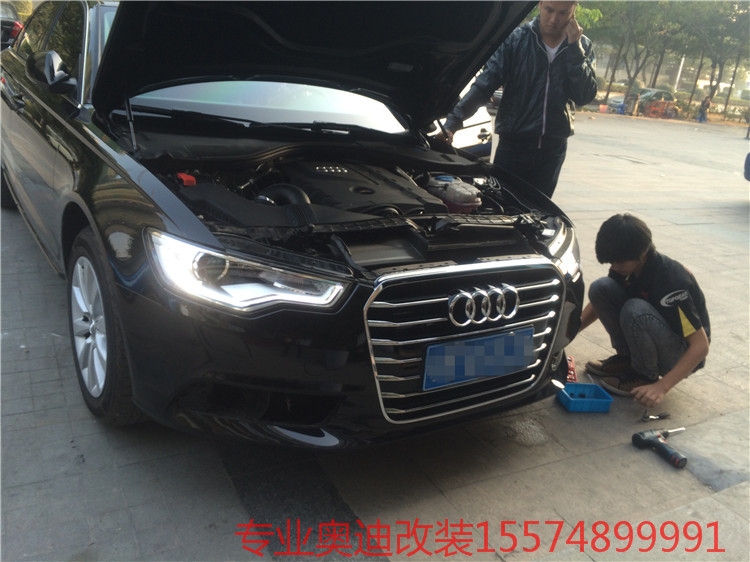 奧迪A6改裝RS6中網(wǎng)，霧燈罩，全車碳纖維內(nèi)飾，氛圍燈，拉手燈