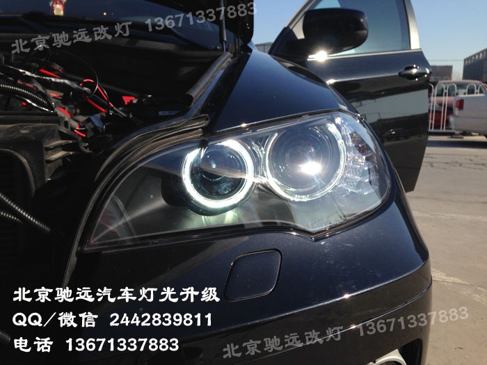寶馬X6 X6  325 改天使眼 黃光改白光 北京馳遠(yuǎn)改燈訂制