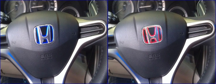 本田改装H红 蓝标 奥德赛 Step WGN Insight混合动力 方向盘 贴标
