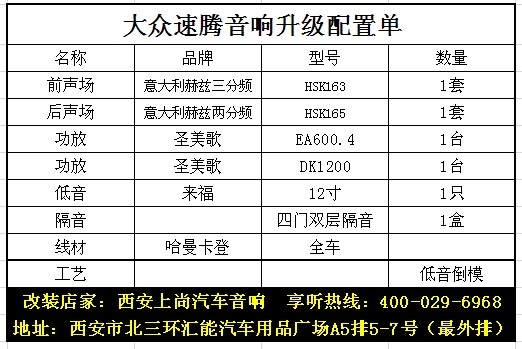 低調(diào)升級(jí)，高調(diào)享受---陜西西安上尚大眾速騰音響改裝