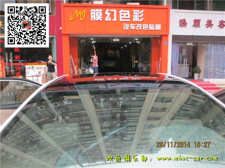 豐田凱美瑞貼黑頂 車頂亮光黑色貼膜 全景天窗貼膜 深圳車衣裳實體店出品
