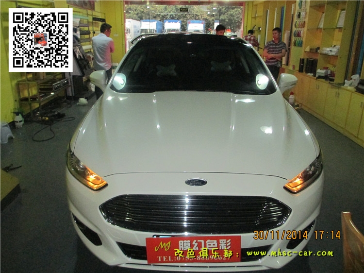 福特新蒙迪歐改色貼膜 車身改色貼膜 貼黑頂 全景天窗貼膜