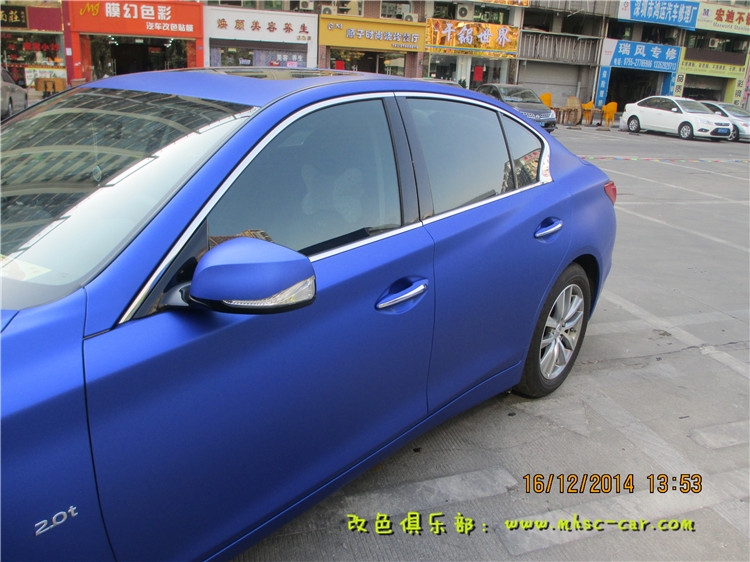 英菲尼迪Q50改顏色 車身改色貼膜 深圳車衣裳膜幻色彩出品