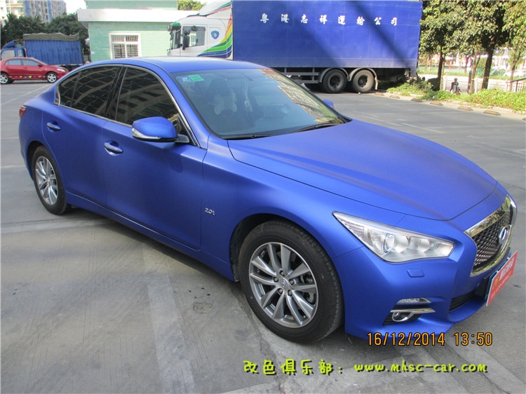 英菲尼迪Q50改顏色 車身改色貼膜 深圳車衣裳膜幻色彩出品