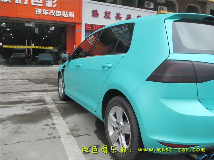 大眾高爾夫7改色貼膜 車身改顏色 改裝裝飾 深圳車衣裳膜幻色彩出品