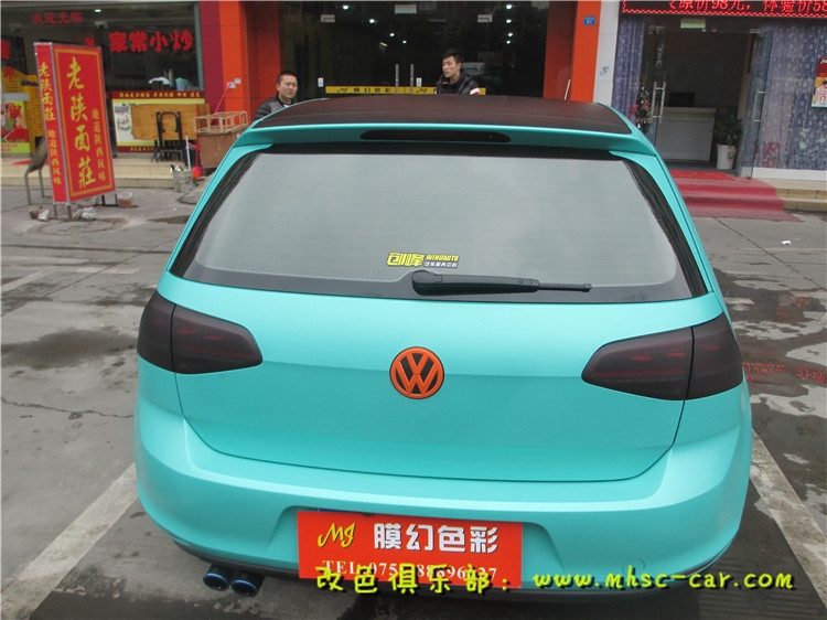 大眾高爾夫7改色貼膜 車身改顏色 改裝裝飾 深圳車衣裳膜幻色彩出品