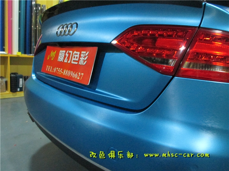 奧迪A4L全車(chē)改顏色 車(chē)身改色貼膜 深圳車(chē)衣裳膜幻色彩出品
