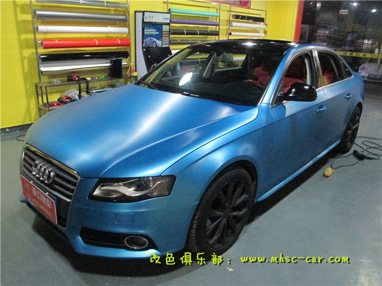 奧迪A4L全車(chē)改顏色 車(chē)身改色貼膜 深圳車(chē)衣裳膜幻色彩出品