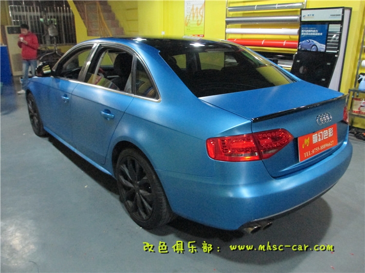 奧迪A4L全車(chē)改顏色 車(chē)身改色貼膜 深圳車(chē)衣裳膜幻色彩出品