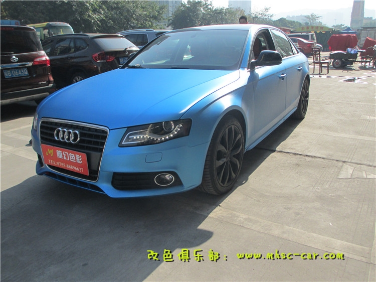 奧迪A4L全車(chē)改顏色 車(chē)身改色貼膜 深圳車(chē)衣裳膜幻色彩出品