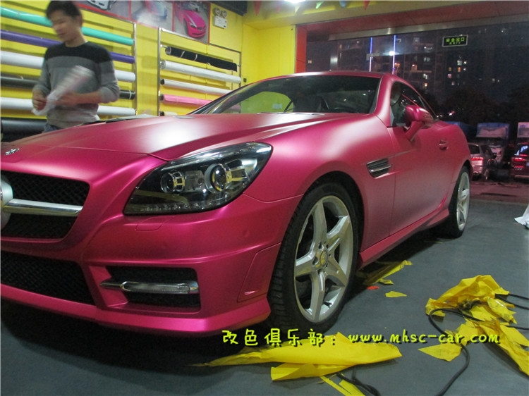 奔馳SLK改顏色 全車改色貼膜 深圳車衣裳膜幻色彩出品