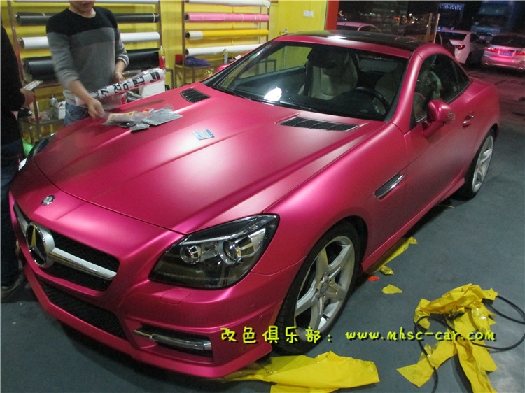 奔馳SLK改顏色 全車改色貼膜 深圳車衣裳膜幻色彩出品