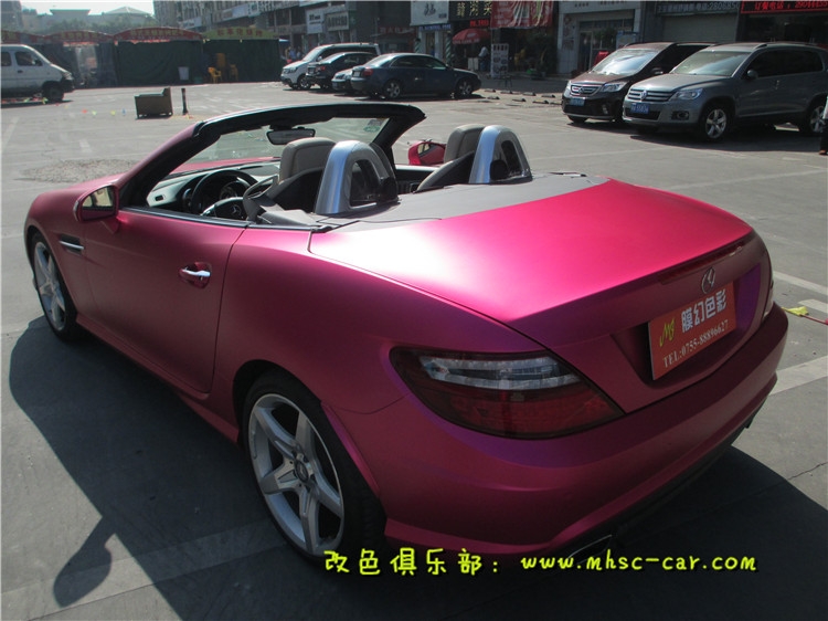 奔馳SLK改顏色 全車改色貼膜 深圳車衣裳膜幻色彩出品