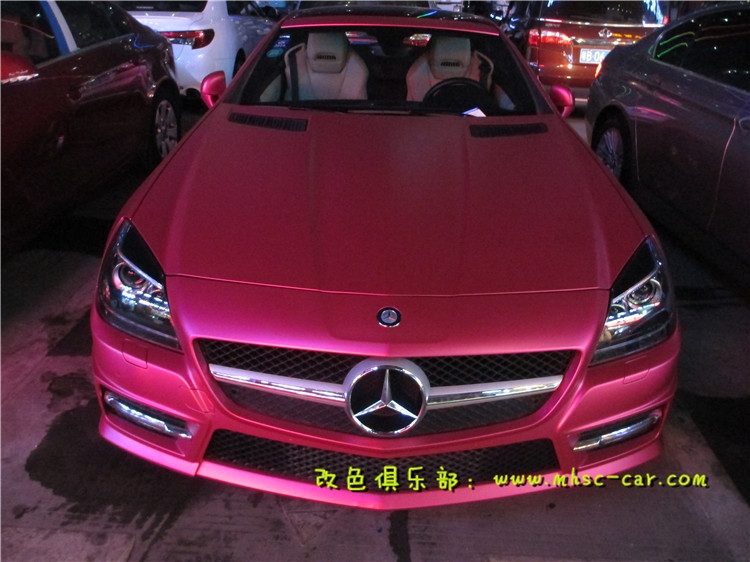奔馳SLK改顏色 全車改色貼膜 深圳車衣裳膜幻色彩出品