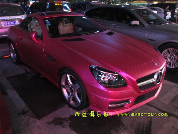 奔馳SLK改顏色 全車改色貼膜 深圳車衣裳膜幻色彩出品