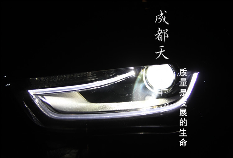 成都奧迪A4L改裝升級高配大燈LED日行燈總成（成都奧迪A4L低配改高配大燈）