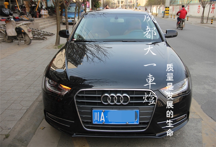 成都奧迪A4L改裝升級高配大燈LED日行燈總成（成都奧迪A4L低配改高配大燈）