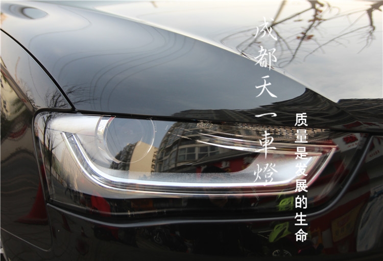 成都奧迪A4L改裝升級高配大燈LED日行燈總成（成都奧迪A4L低配改高配大燈）