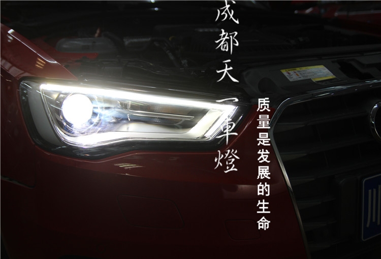 （西南首改）成都奧迪A3車燈改裝升級高配LED日行燈雙光透鏡氙氣燈總成|車燈奧迪A3改燈