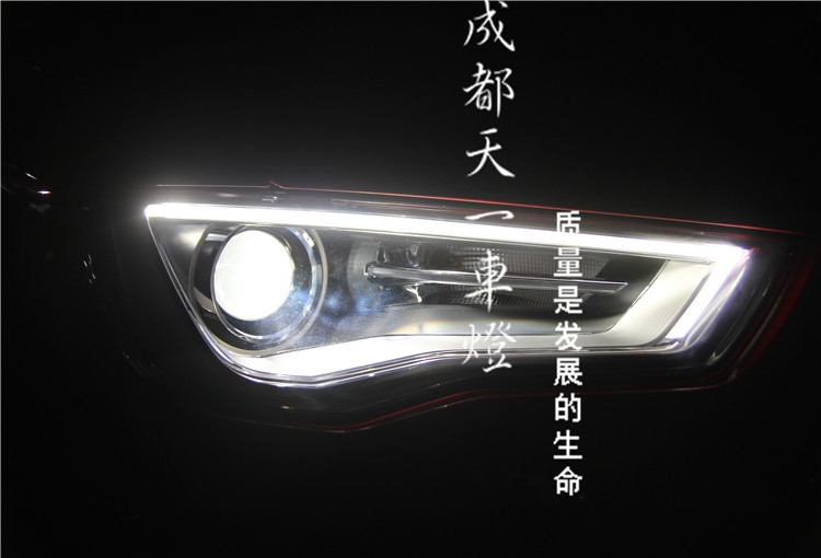 （西南首改）成都奧迪A3車燈改裝升級高配LED日行燈雙光透鏡氙氣燈總成|車燈奧迪A3改燈