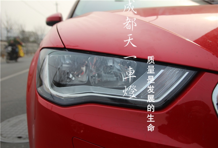 （西南首改）成都奧迪A3車燈改裝升級高配LED日行燈雙光透鏡氙氣燈總成|車燈奧迪A3改燈