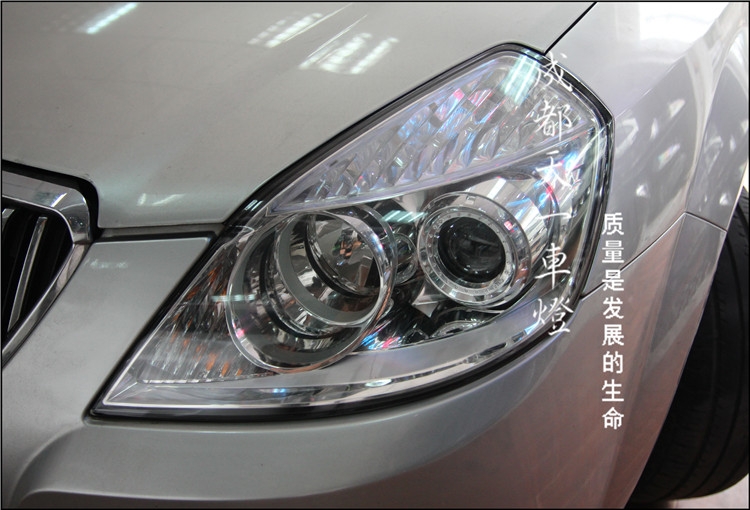 成都別克凱越改車燈 車燈改裝升級Q5海拉雙光透鏡氙氣燈總成|成都改車燈
