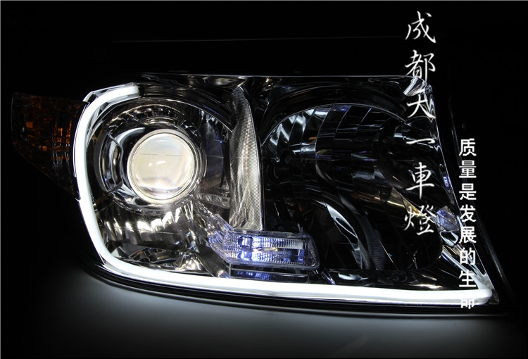 成都豐田蘭德酷路澤改車燈大燈改裝升級雙光透鏡氙氣燈總成|成都陸地巡洋艦改燈