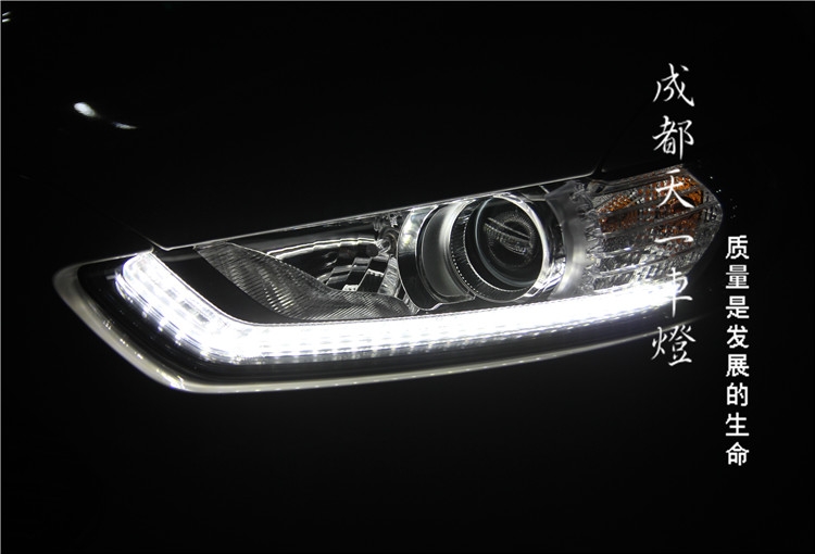 成都福特新蒙迪歐改車燈|蒙迪歐車燈改裝海拉雙光透鏡歐司朗氙氣燈日行燈