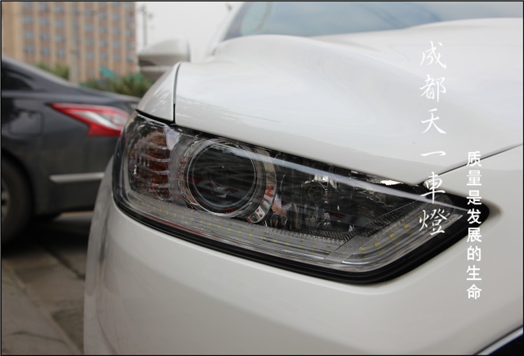 成都福特新蒙迪歐改車燈|蒙迪歐車燈改裝海拉雙光透鏡歐司朗氙氣燈日行燈