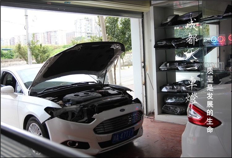 成都福特新蒙迪歐改車燈|蒙迪歐車燈改裝海拉雙光透鏡歐司朗氙氣燈日行燈