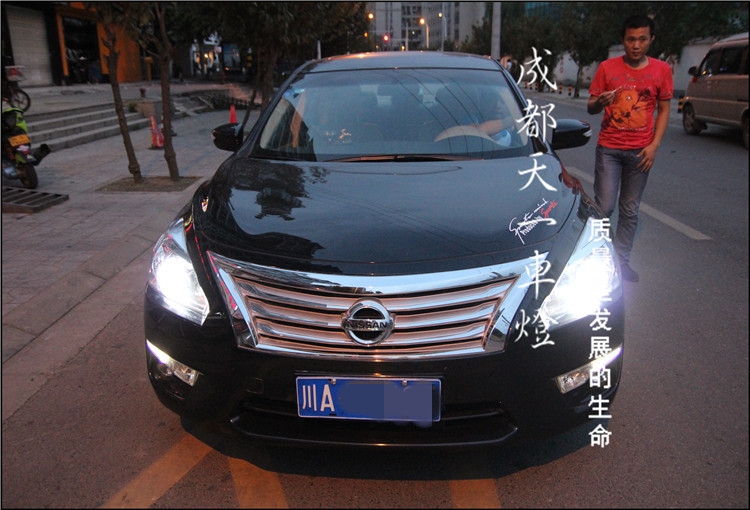 成都新天籟改車燈|天籟車燈改裝升級(jí)雙光透鏡氙氣燈總成|成都改車燈