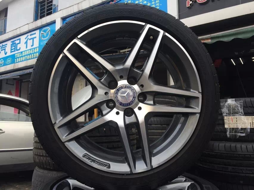 E系，奔馳18寸 AMG 到貨：新車拆。帶鄧祿普MAXX GT 輪胎