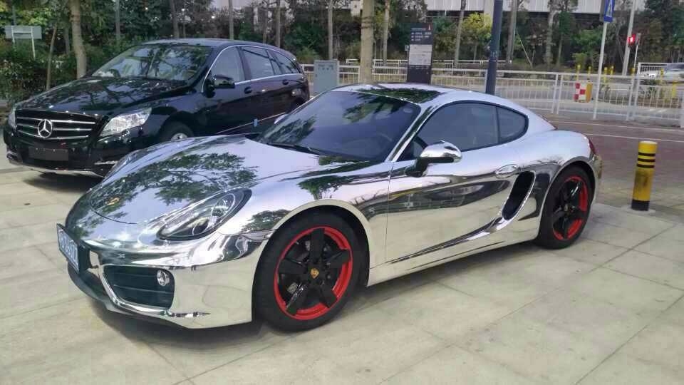 保時捷卡曼貼電鍍銀，走在路上真亮瞎你的雙眼