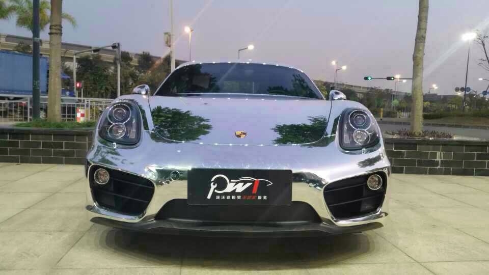 保時捷卡曼貼電鍍銀，走在路上真亮瞎你的雙眼