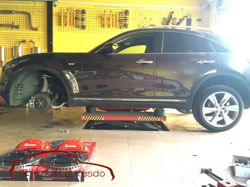 BREMBO 19Z六活塞F50四活塞剎車卡鉗套裝，英菲尼迪QX70改裝案例
