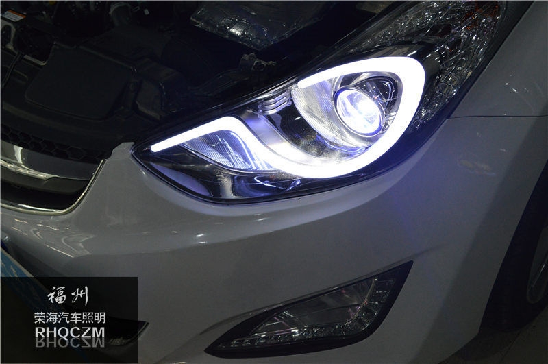 朗動汽車燈光改裝升級，福州雙光透鏡改裝，福州榮海照明專業(yè)車燈改裝技術